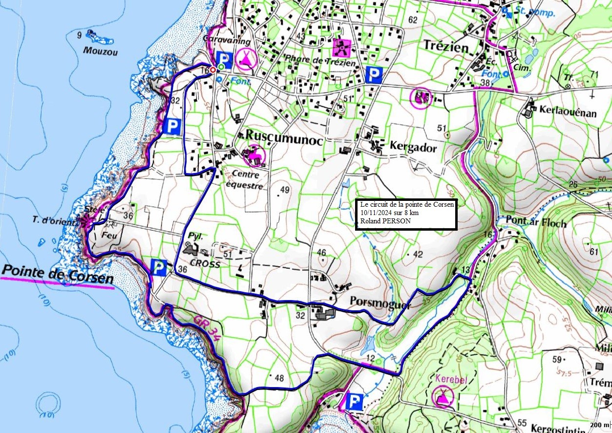 Le circuit de la pointe de Corsen avec Roland (26 Randonneurs)