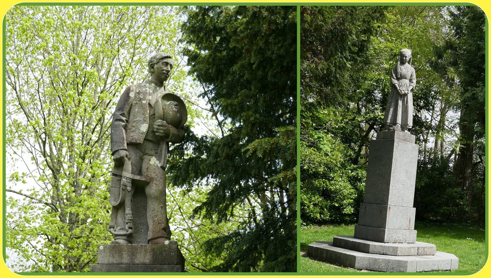 Les statues de caque co^té du pont